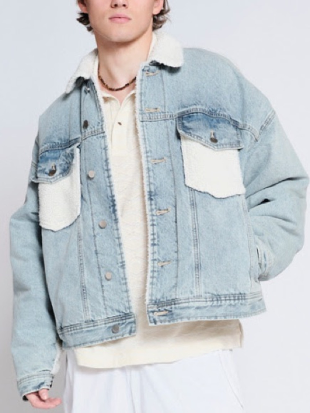 Standard Cloth Denim & Sherpa Trucker Jacket